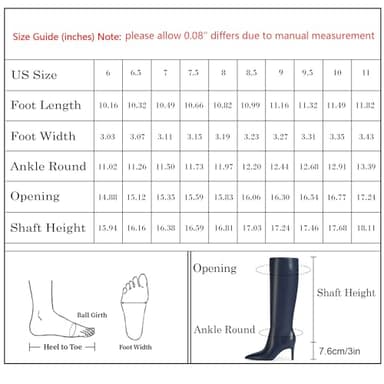 Easyfox Long Blue Boots for Women Knee High Boots Stiletto High Heel Pointed Toe Tall Boots Size 10 - Image 7
