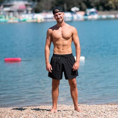 BRISIRA Mens Swim Trunks Swim Shorts Quick Dry 5 inch Inseam Beach Shorts with Compression Liner and Zipper Pocket Black - Image 5