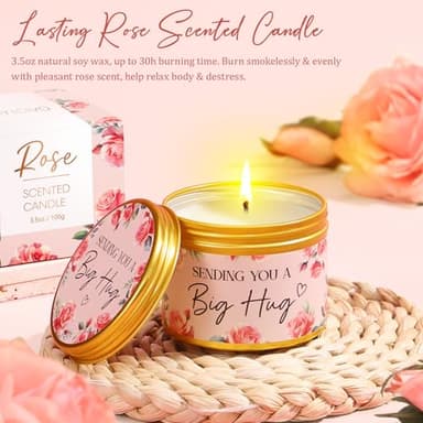 Birthday Gifts for Women Self Care Gifts, Rose Spa Gifts Baskets Bath Set Get Well Gifts Care Package Relaxation Valentines Day Gifts for Her Women Mom Sister Friend Wife Girlfriend Teacher w/ Blanket - Image 6