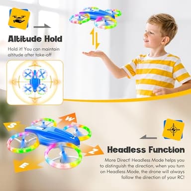ALTITACO Drones for Kids With Cool Light, Kids Drone with 3D Flip, Altitude-Hold, Self-Rotation, Headless Mode, 3 Speed Modes, One-Click Take-off/Landing, Mini Drone for Christmas, Beginners, Indoor - Image 4