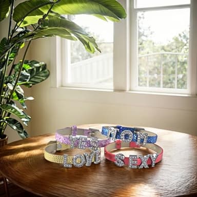 KJML DIY Junk Phone Case Charms 52pcs Rhinestone Letter Charms for Jewelry Making Bracelet Necklace Alphabet Junk Charm for Phone Case Sneaker Shoe Lace (Silver) - Image 4