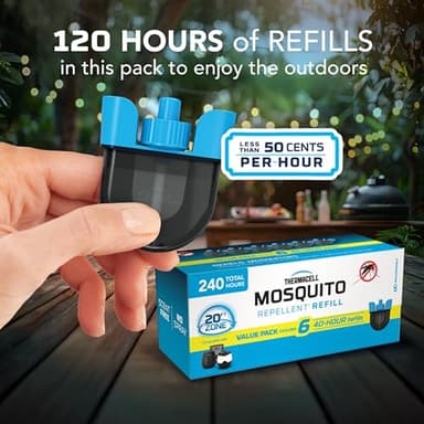 Thermacell Patio Shield Mosquito Repellent E-Series Rechargeable Repeller Bundle; 20’ Mosquito Protection Zone; Includes 240-Hour Repellent Refill; No Spray, Flame or Scent; Bug Spray Alternative - Image 3