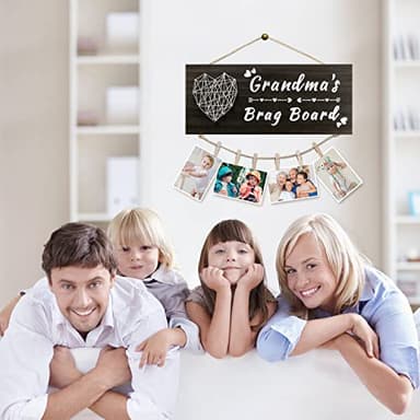 Yunfan Mothers Day Gifts for Grandma Grandma's Brag Board from Granddaughter Grandson Grandkids Picture Frame Photo Holder Birthday Christmas Thanksgiving Valentines Gifts - Image 5