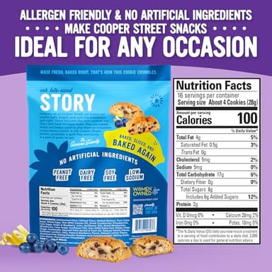 Cooper Street Twice-Baked Blueberry Lemon Biscotti Cookies (16 oz) – Over 50 Biscotti per Bag Loaded with Real Fruit, Italian Style Snacks Ideal with Coffee or Tea - Dairy, Peanut & Soy Free, Kosher - Image 2