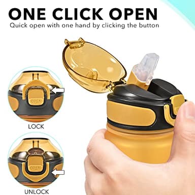 Enerbone 32 oz Drinking Water Bottle with Times to Drink and Straw, Motivational with Carrying Strap, Leakproof BPA & Toxic Free, Ensure You Drink Enough Water for Fitness Gym Outdoor - Image 5