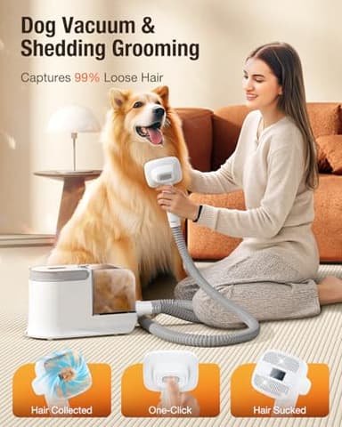 LABIGO Dog Grooming Vacuum, 12000Pa Dog Hair Vacuum with Pet Clipper, 1.8L Pet Grooming Vacuum for Shedding Grooming Trimming, 3 Suction Modes Grooming Kit with 4 Grooming Tools for Dogs Cats - Image 2
