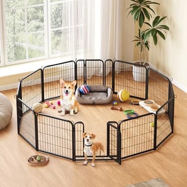 Yaheetech Dog Playpen Outdoor 24 inch 12 Panels Indoor Dog Fence Metal Dog Pen Heavy Duty Pet Puppy Exercise Pen for RV Camping Garden Yard - Image 3
