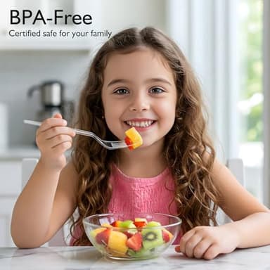 [200 Count] Disposable Plastic Silverware, Heavy Duty Forks and Spoons Set, Durable Plastic Utensils Cutlery Set for for Parties, Picnics, Big Event, Daily Use - Bpa free - Image 5