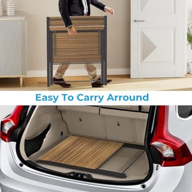 GreenForest Folding Desk No Assembly Required Large Size, 2-Tier Foldable Computer Desk with Shelf for Home Office, Space Saving Portable Laptop Study Foldable Table for Bedroom, Espresso - Image 8