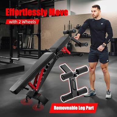 BlackPear Adjustable Weight Bench - Workout Bench for Home Gym, 1300lb Capacity Heavy Duty Exercise Foldable Strength Training Benches Press for Full Body Workouts with Incline/Flat/Decline Positions & Space-Saving - Image 4