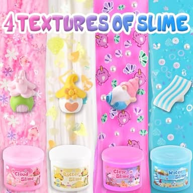 LAWOHO 6 Pack Slimes, Pink & Blue Slime Kit for Kids Ages 4-12 with Cloud, Butter & Water Slime, Non-Sticky Soft Sensory Toys, Slime Party Favors, Goodie Bag Stuffers for Girls & Boys Birthday Gifts - Image 4