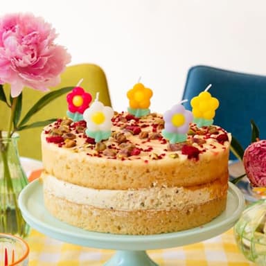 Talking Tables 5 x Daisy Flower Birthday Candles for Cakes Cake Topper Decoration Premium Quality colorful Floral Candle 1.5 Inches Height Recycled Packaging - Image 2