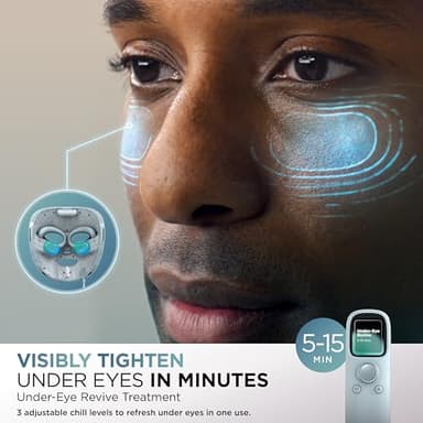 Shark CryoGlow LED Face Mask (FSA/HSA Eligible*) with Under-Eye Cooling, Anti-Ageing & Blemish Repair, Red & Blue LED, Infrared Light Therapy, USB-C, Remote Control, Storage Bag, Blue Frost, FW312 - Image 8