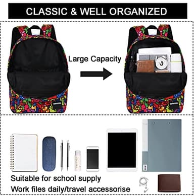 SUPACOOL Casual Laptop Backpack for Men and Women, Backpack for College, USB Charging Port, Lightweight Pack Back(Graffiti) - Image 3