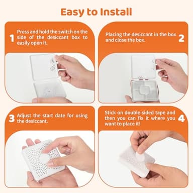 KuangBiao 4-Pack Desiccant Bags for Pet Food Storage & Automatic Feeders | Moisture Absorbers with Holder Case & Sticker | Keep Dry, Fresh - Image 5