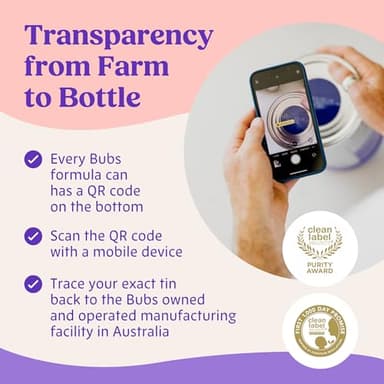 Bubs Essential Infant Formula, with Iron, Cow Milk-Based Powder, for Infants 0-12 Months, Made with Non-GMO Milk, 20 oz - Image 7