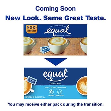 EQUAL 0 Calorie Sweetener, Aspartame and Acesulfame-K Sweetener Packets, Zero Calorie Sugar Alternative, Erythritol Free, 50 Ct (Pack of 12) - Image 3