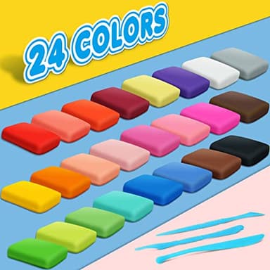 ESSENSON Magic Clay - Air Dry Clay 24 Colors, Modeling Clay for Kids with Tools, Toys Gifts for Age 3 4 5 6 7 8+ Years Old Boys Girls Kids - Image 2