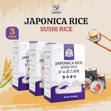 52USA Sushi Rice 2 Pound (Pack of 3), Premium Short Grain Rice 96 Ounce (2721g), Gluten-Free, Vegan, White Sticky Rice for Sushi and Japanese Food - Image 3