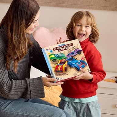 Klever Kits 4 DIY Wooden Race Cars-Build & Paint Your Own Wood Craft Kit, 4 Race Cars Toy, Easy to Assemble Arts Crafts Kit, Birthday Party Presents for Kids Boys and Girls - Image 7