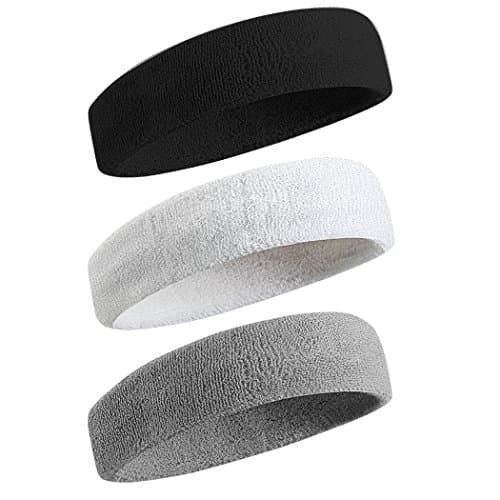 BEACE Sweatbands Sports Headband for Men & Women - Moisture Wicking Athletic Cotton Terry Cloth Sweatband for Tennis, Basketball, Running, Gym, Working Out - Image 1