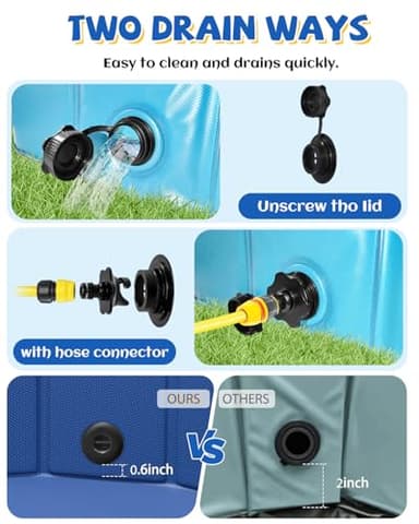 Foldable Dog Pool, YSJILIDE Portable PVC Dog Pet Swimming Pool, Collapsible Plastic Dog Bath for for Large Medium Small Dogs & Kids (71 x 12), Blue - Image 4