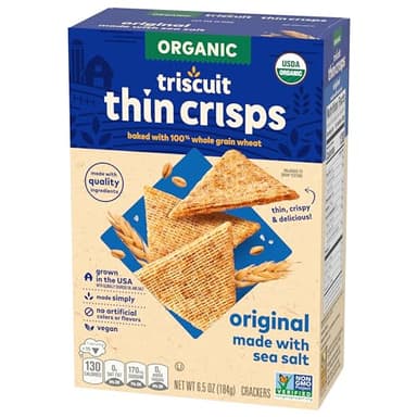 Triscuit Organic Original Whole Grain Wheat Crackers, Organic Crackers, Vegan Snacks, Bulk Lunch Snacks, 6 - 6.5 oz Boxes - Image 16