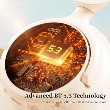 Falebare Bluetooth Headphone Over The Ear, Noise Cancelling Headphones Wireless Headsets Bluetooth with Mic, 80H Playtime, Deep Bass, Comfort Fit, Portable Lightweight Headphones for Travel, Home - Image 5