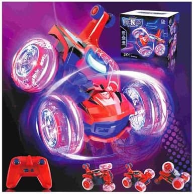 Kids Toys Spider RC Car for Boys 4-7 - Cool Spider Monster Remote Control Crawler Toy 360° Flip Fast Stunt & 4WD Light Up Wheel - Fun Boy Gift Idea for Birthday Chirstmas Stuff Age 3 4 5 6 7 8 - Image 5