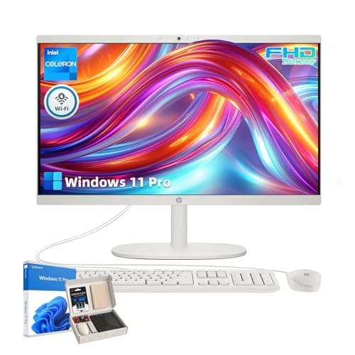 HP All-in-One Desktop Computer - 21.5" Full HD Anti-Glare Display | Intel Celeron J4025 | for Everyday Use | Mouse & Keyboard | 32GB RAM 1TB SSD | Win 11 Pro | w/Accessories - Image 1