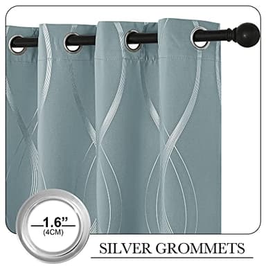 NICETOWN Room Darkening Curtains for Living Room, Stormy Sea, 2 PCs, 52 inch by 84 inch, Easy Care Solid Thermal Insulated Grommet Room Darkening Curtains/Panels/Drapes for Bedroom Decoration - Image 3