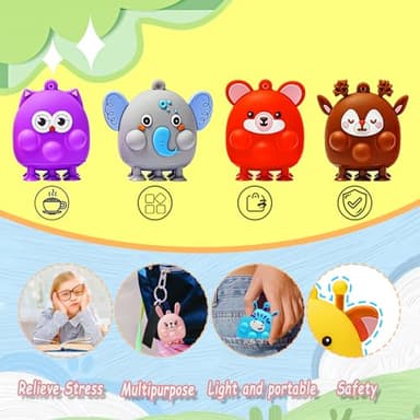 24 Pcs Party Favors for Kids, 3D Animal Pop Fidget Toys Bulk, Sensory Bath Suction Toys for Toddlers, Carnival Treasure Classroom Prizes Box Toys, Fidget Stocking Stuffers Birthday Party Gifts - Image 2