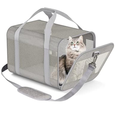 Prodigen Cat Carrier Dog Carriers for Small Dogs Soft Slided Airline Approved Collapsible Pet Travel Carrier, Small (16.3" L x 11.8" H x 12.4" W) - Image 1