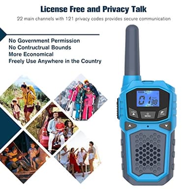 Rechargeable Walkie Talkies for Adults Two Way Radios for Outdoors USB Rechargeable Long Range 22 Channel Adapter, Charger, Battery Included with NOAA & Weather Alerts - Image 5