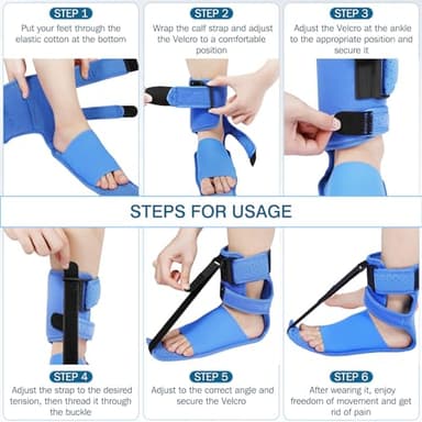 KTSAY Upgrade Plantar Fasciitis Night Splint & Relief Brace with Adjustable Straps - Support for Achilles Tendonitis, Heel Spur Pain, Day & Night Use - Image 6
