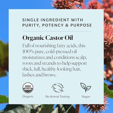 Sky Organics Castor Oil - USDA Certified Organic Hair Oil for Hair Growth, Skin, Face, Eyelashes - Cold Pressed & Hexane Free - Pure Organic Castor Oil Pack Wrap - Carrier & Hair Treatment Oil -16oz - Image 5