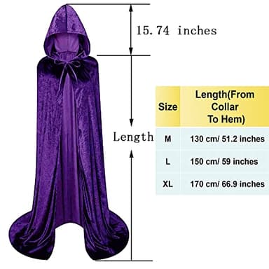 LHJ Adult Halloween Costumes Cape Cloak Knight Witches Vampires Cosplay - Image 5