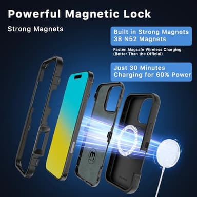 M MYBAT PRO for iPhone 16 Pro Max Case,Maverick Series Case with Belt Clip Holster,[Compatible with Magsafe] w/Screen Protector,Anti-Drop,Shockproof,w 360°Rotating Kickstand,Heavy Duty Protection - Image 3