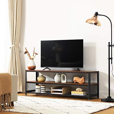 VASAGLE TV Stand, Bench, Console for up to 60 Inch Televisions, Coffee Table, Rustic Brown ULTV50BX - Image 2