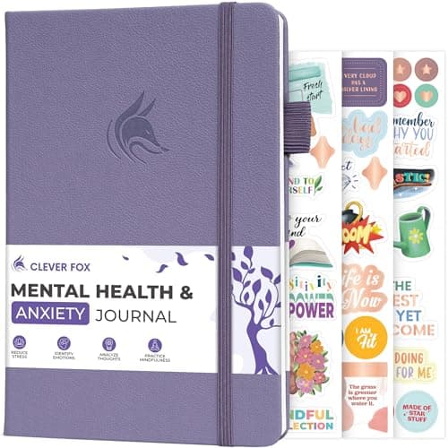 Clever Fox Mental Health & Anxiety Journal – Guided CBT Journal with Prompts for Self Help & Stress Relief – Mood & Emotion Tracker (Lavender) - Image 1