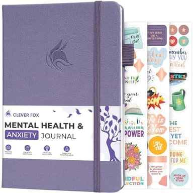 Clever Fox Mental Health & Anxiety Journal – Guided CBT Journal with Prompts for Self Help & Stress Relief – Mood & Emotion Tracker (Lavender) - Image 1