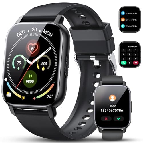 Smart Watch, 1.85" Smartwatch for Men Women(Answer/Make Call), 2025 Fitness Watch with 110+ Sports Modes/Heart Rate/Pedometer/Sleep Monitor, IP68 Waterproof Fitness Activity Tracker for Android iOS - Image 1