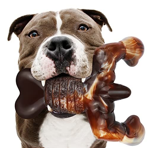 MOXIKIA Dog Chew Toys for Aggressive Chewers Almost Indestructible Dog Toys,Bacon Flavor,Tough Dog Bone Toys for Medium/Large Breed Dogs,Best Chew Toys to Keep Them Busy - Image 1