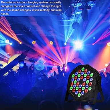 Stage Lights Dj Lights for Parties Led Stage Lights Sound Activated Portable Party Lights Par Lights 36 Led RGB Remote Control Disco Lights Uplights for Indoor Events Bar Birthday Wedding Outdoor - Image 3