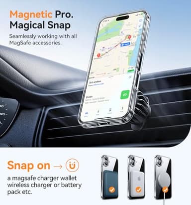 CANSHN Magnetic for iPhone 16 Plus Case Clear, Upgraded [Full Camera Protection] [Compatible with Magsafe] Non-Yellowing Protective Shockproof Bumper - Clear - Image 5