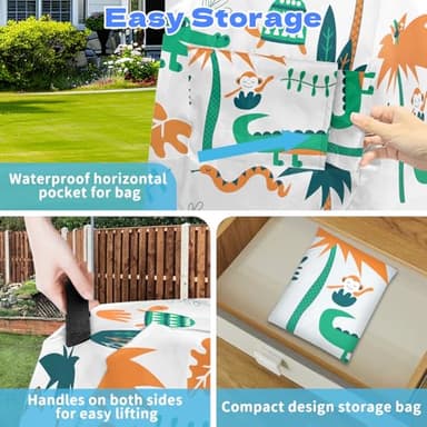 Intoypad Kids Water Table Cover for Step2 Rain Showers Water Table Accessories, Outdoor Toys Waterproof Sunshade Dust Cover for Toddlers 1-3 Outdside Step 2 Watertable Toys for Kids Ages 3-5 - Image 6