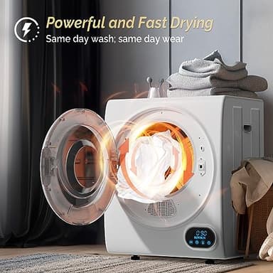 ROVSUN 1.5CuFt Portable Clothes Dryer and 17.8LBS Full-Automatic Washing Machine Set, Compact Laundry Washer and Dryer Combo Set with Stainless Steel Inner Tub, for Apartment, Dorms, Home - Image 4