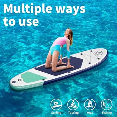 Inflatable Stand Up Paddle Board with SUP Accessories & Backpack. Paddle Boards for Adults. Non-Slip Deck, Wide Stance, Bottom Fin - Image 6