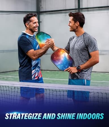 Hicober for Pickleball Paddles Set of 2,USAPA Approved Pickleball Rackets with 6 Balls,Fiberglass Surface Paddles for Men and Women Orange Blue Mix - Image 6