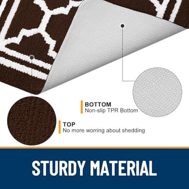 Buganda Indoor Door Mat, Dirt-Resistant and Absorbent Doormat, Anti-Slip, Low Profile Floor Mats for Inside Entryway, Front, and Back Door Entrance (32x20 Inches, Dark Brown) - Image 4